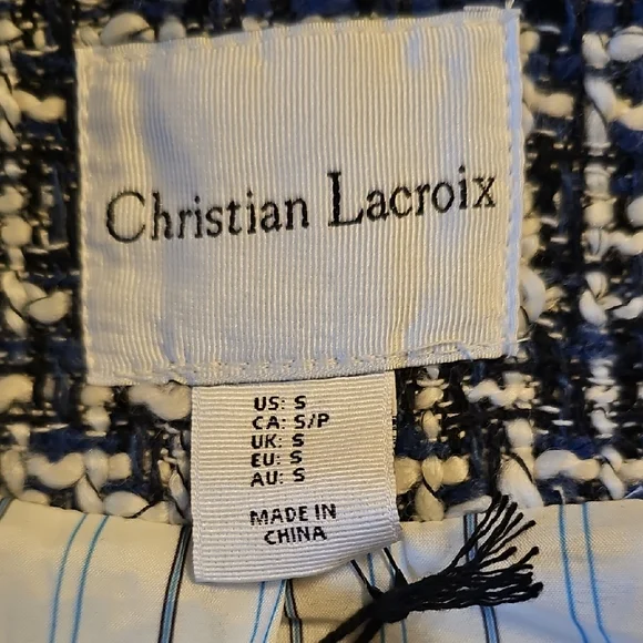 NWT Christian Lacroix blue tweed cropped jacket - Picture 8 of 15